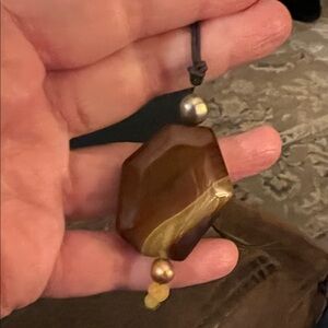 Large  Chalcedony Stone Necklace